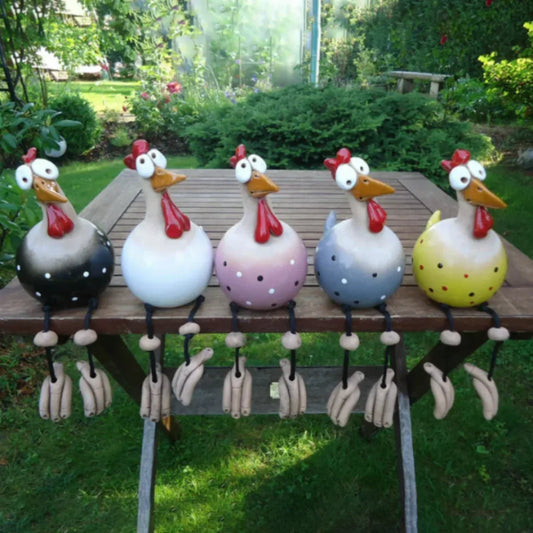 ChickCharm Tuindecoratie – Vrolijke Kippen voor een Speelse Tuinsfeer