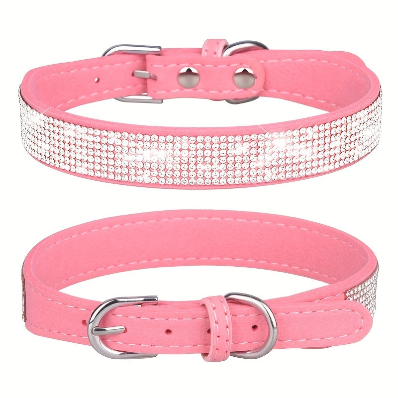 ShineCollar Leren Hondenhalsband – Stevig, Verstelbaar & Stijlvol met Strass