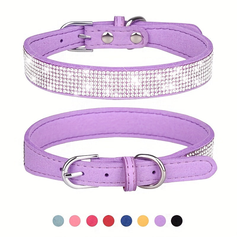 ShineCollar Leren Hondenhalsband – Stevig, Verstelbaar & Stijlvol met Strass