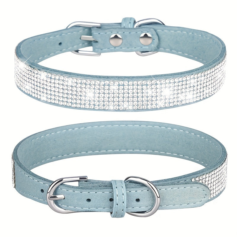 ShineCollar Leren Hondenhalsband – Stevig, Verstelbaar & Stijlvol met Strass