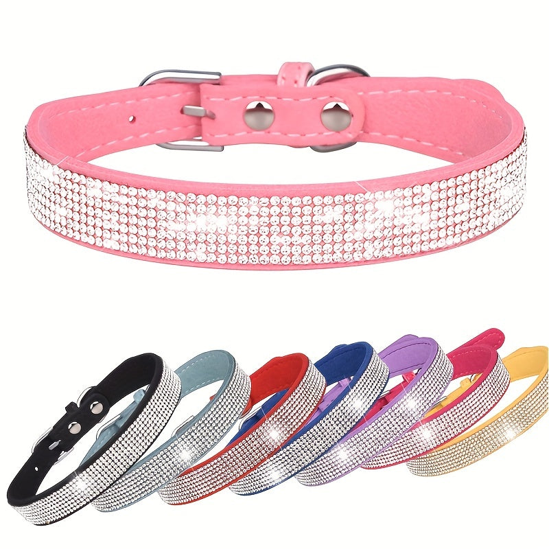ShineCollar Leren Hondenhalsband – Stevig, Verstelbaar & Stijlvol met Strass