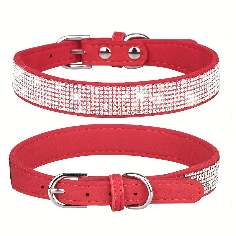 ShineCollar Leren Hondenhalsband – Stevig, Verstelbaar & Stijlvol met Strass