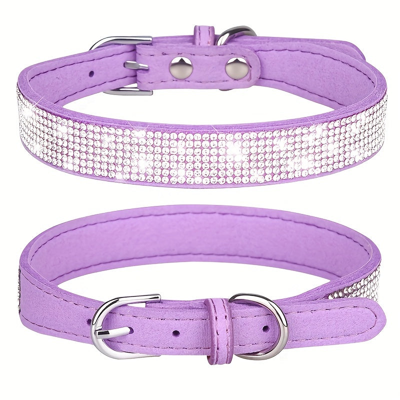 ShineCollar Leren Hondenhalsband – Stevig, Verstelbaar & Stijlvol met Strass