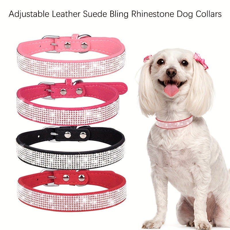 ShineCollar Leren Hondenhalsband – Stevig, Verstelbaar & Stijlvol met Strass