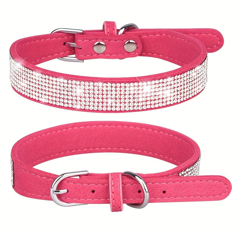 ShineCollar Leren Hondenhalsband – Stevig, Verstelbaar & Stijlvol met Strass