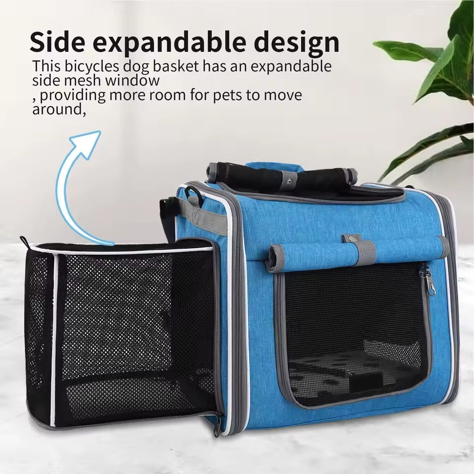 PawRide Fietsmand – Uitbreidbare Draagmand voor Huisdieren tot 8 kg
