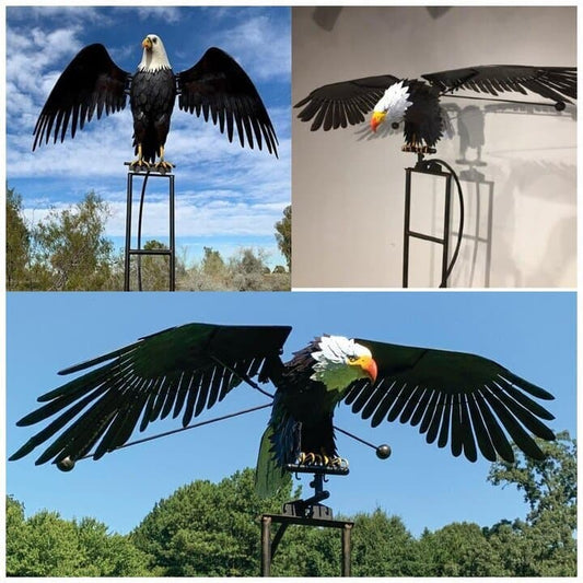 SkyWing Metalen Windvogel – Dynamische Tuindecoratie met Beweging