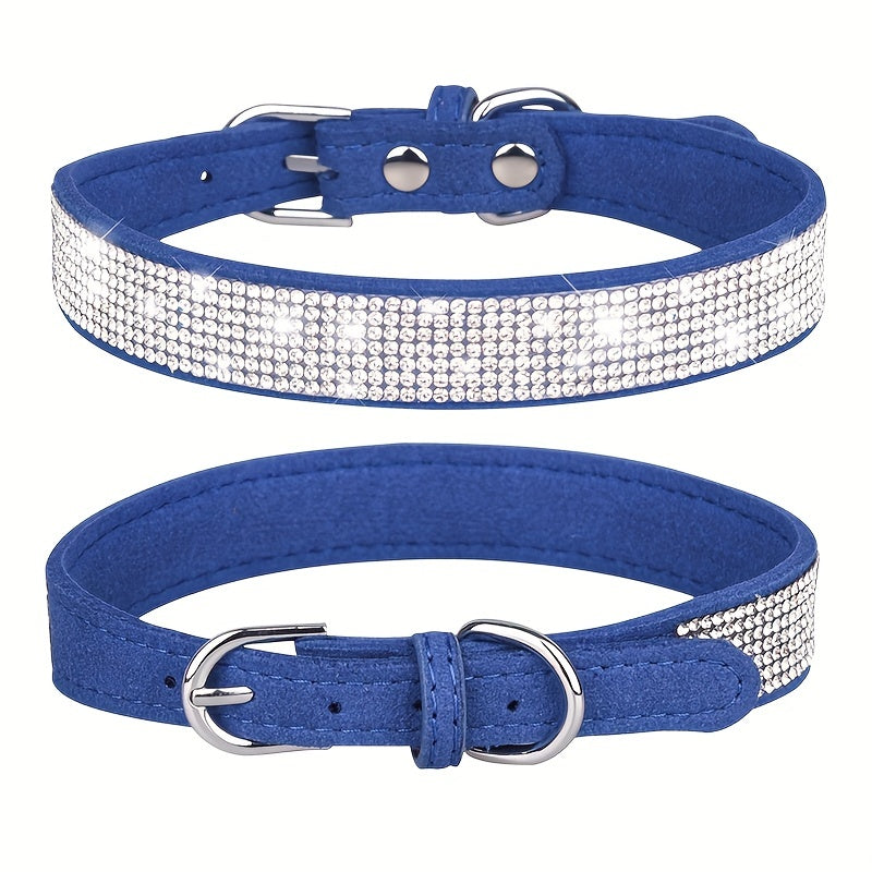 ShineCollar Leren Hondenhalsband – Stevig, Verstelbaar & Stijlvol met Strass