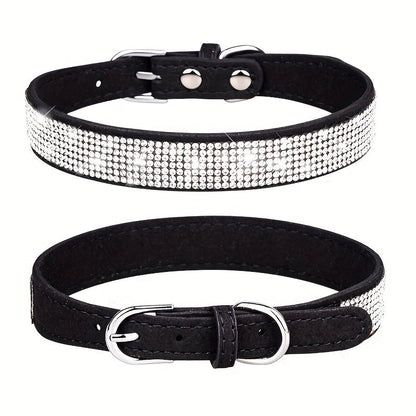 ShineCollar Leren Hondenhalsband – Stevig, Verstelbaar & Stijlvol met Strass