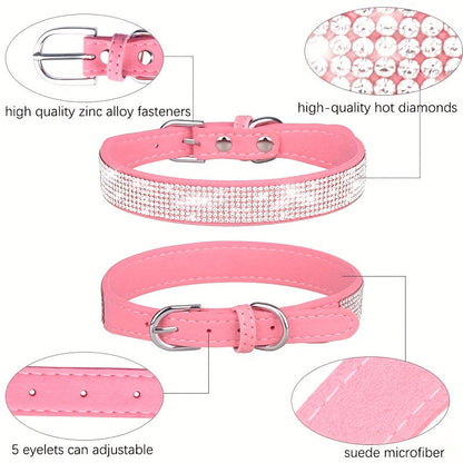 ShineCollar Leren Hondenhalsband – Stevig, Verstelbaar & Stijlvol met Strass