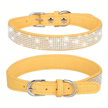 ShineCollar Leren Hondenhalsband – Stevig, Verstelbaar & Stijlvol met Strass